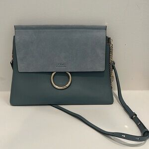 Suede Calfskin Medium Faye Shoulder Bag